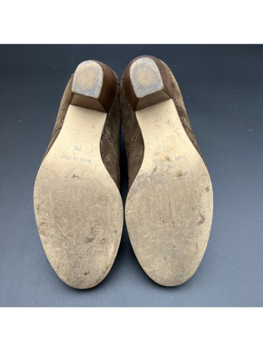 MADEWELL 1937 Lace Up Womens 7.5 Suede Heels Booties Shoes Brown Italy - Picture 10 of 16
